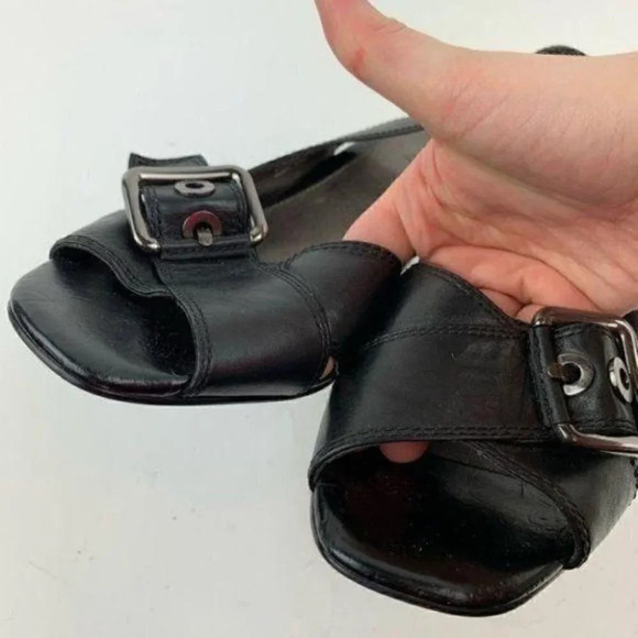 Franco Sarto heels 10 flight black leather chunky - Picture 7 of 8